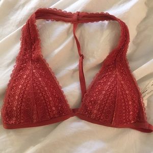 Red halter bralette
